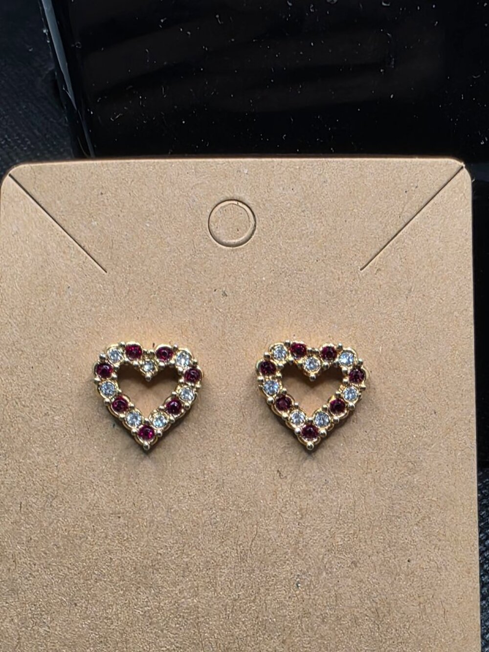 Vintage Valentine’s Day 1992 AVON “Sparkling Heart” Pierced Earrings